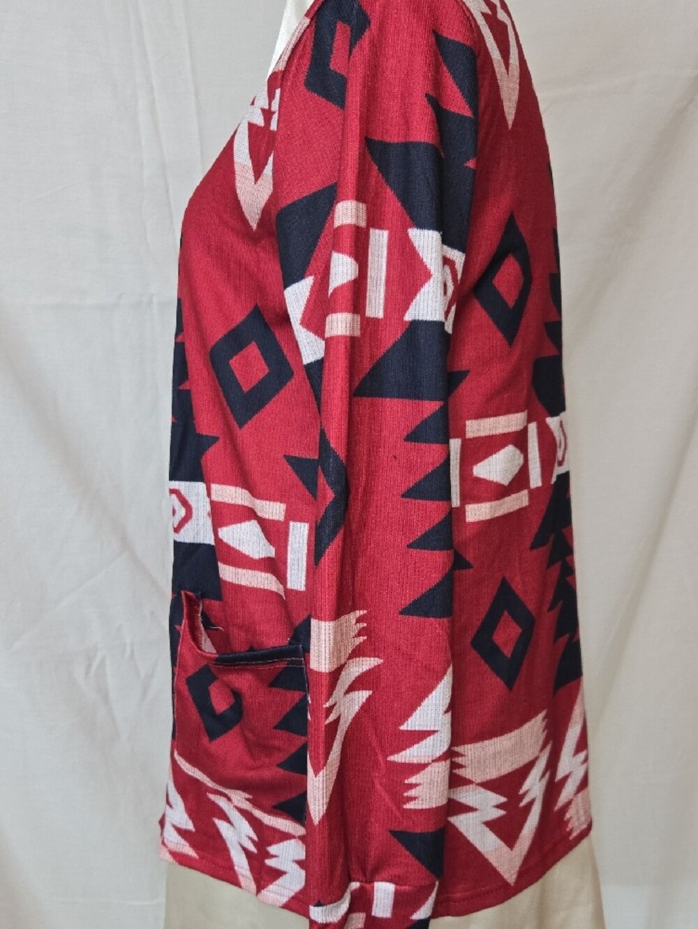 Red Aztec Open Cardigan - Picture 3 of 6